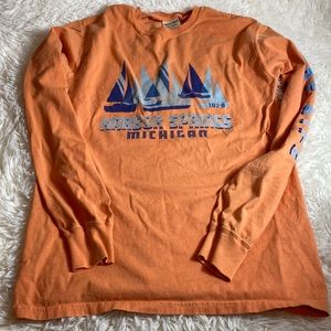 Comfortwash-Harbor Springs Michigan-Lake Life-Long Sleeve Tee T-Shirt-Unisex-S